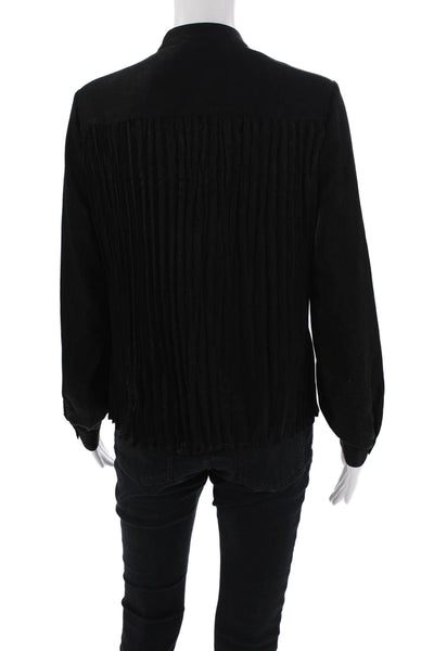 Bella Dahl Womens Cotton Long Sleeve Button Up Lined Blouse Black Size XS
