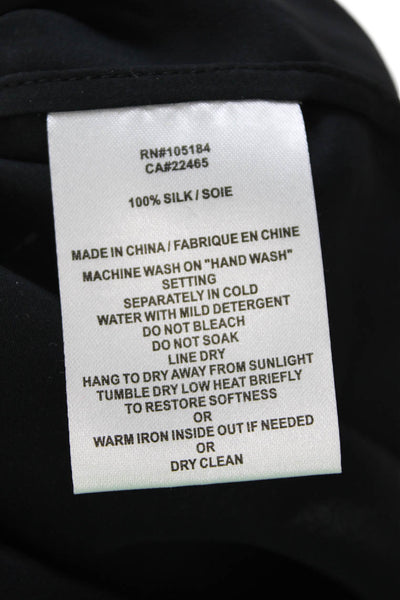 Go Silk Womens Silk Textured Sleeveless Button Up Tank Top Black Size XS
