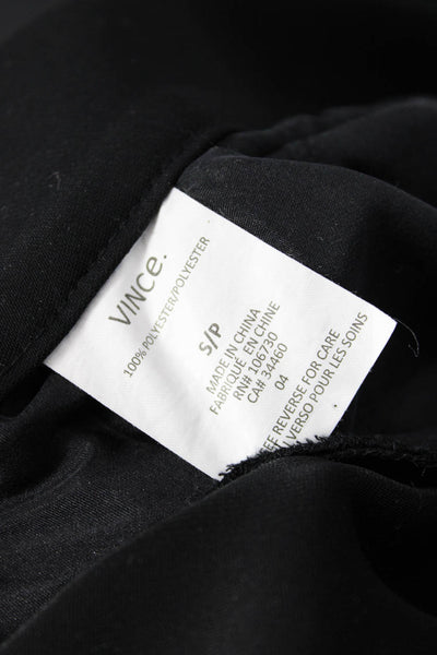 Vince Womens Tailored Elastic Waist Straight Leg Trouser Pants Black Size S