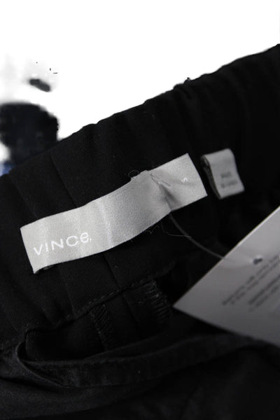 Vince Womens Tailored Elastic Waist Straight Leg Trouser Pants Black Size S