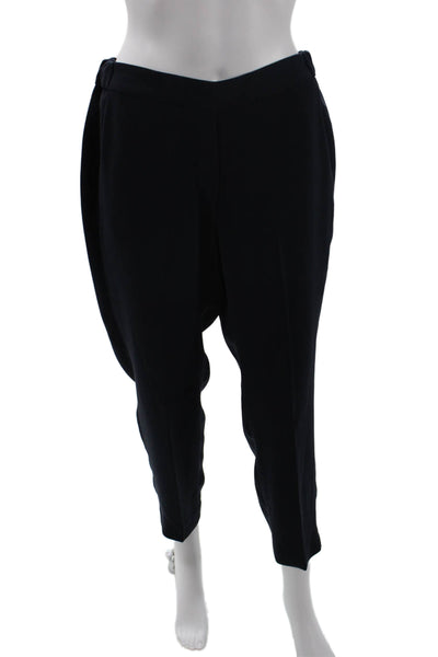 J Crew Womens Tailored Elastic Waist Straight Leg Trouser Pants Blue Size 6