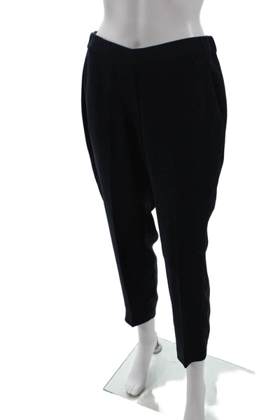 J Crew Womens Tailored Elastic Waist Straight Leg Trouser Pants Blue Size 6