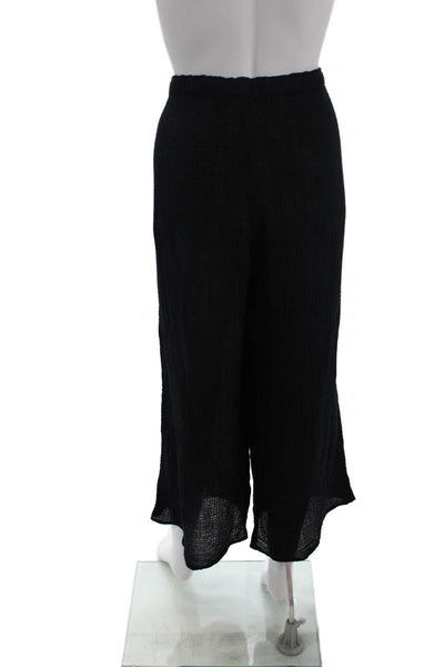 Velvet by Graham & Spencer Womens Cotton Wide Leg Drawstring Pants Black Size L