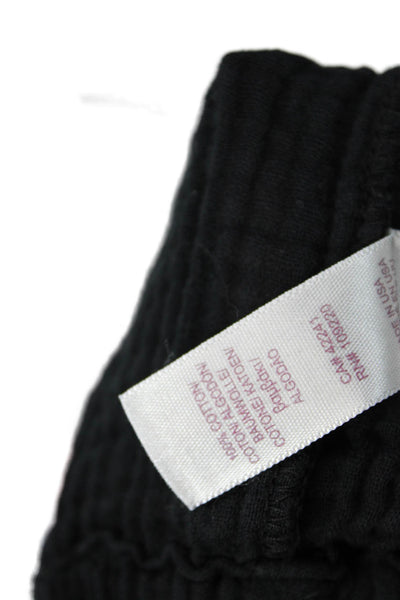 Velvet by Graham & Spencer Womens Cotton Wide Leg Drawstring Pants Black Size L