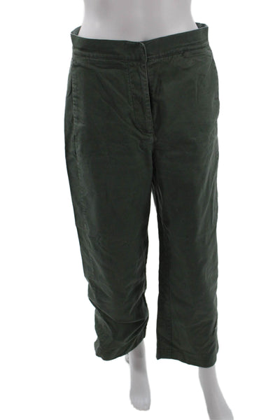 The Group Babaton Womens Cotton Slim Fit Wide Leg Chino Pants Green Size 8