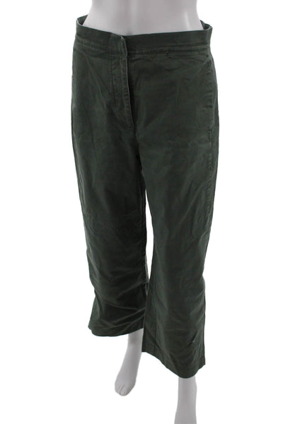 The Group Babaton Womens Cotton Slim Fit Wide Leg Chino Pants Green Size 8
