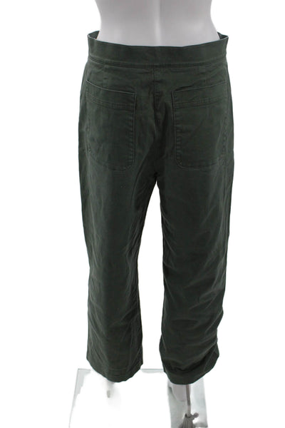 The Group Babaton Womens Cotton Slim Fit Wide Leg Chino Pants Green Size 8