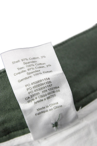 The Group Babaton Womens Cotton Slim Fit Wide Leg Chino Pants Green Size 8