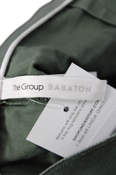 The Group Babaton Womens Cotton Slim Fit Wide Leg Chino Pants Green Size 8