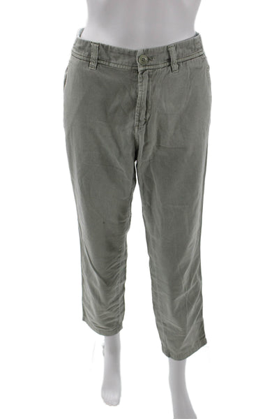 J Crew Chino Womens Cotton Straight Leg Zip Fly Chino Pants Green Size 6