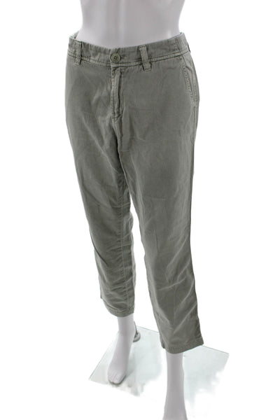 J Crew Chino Womens Cotton Straight Leg Zip Fly Chino Pants Green Size 6