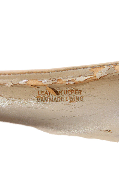 Via Spiga Womens Leather Open Toe Slip On Heels Pumps Beige Size 11.5M