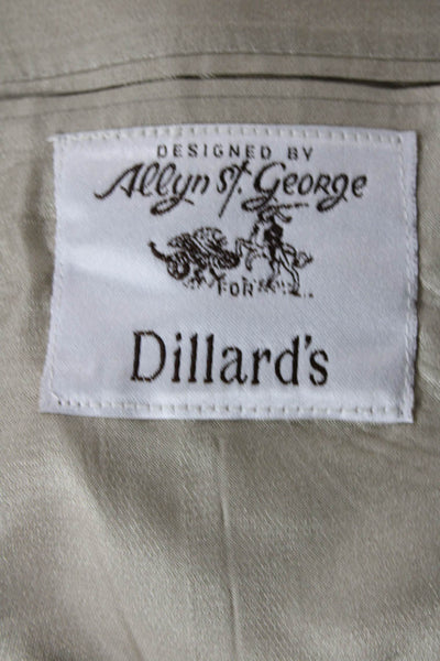 Allyn St.George Men's Collared Long Sleeves Lined Two Button Jacket Gray Size 38
