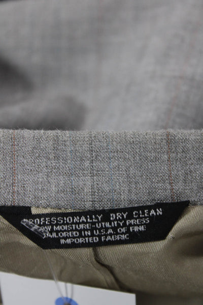 Allyn St.George Men's Collared Long Sleeves Lined Two Button Jacket Gray Size 38
