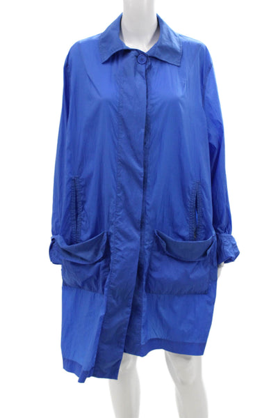 Artica-arbox Womens Collared Long Sleeve Buttoned Jacket Blue Size S