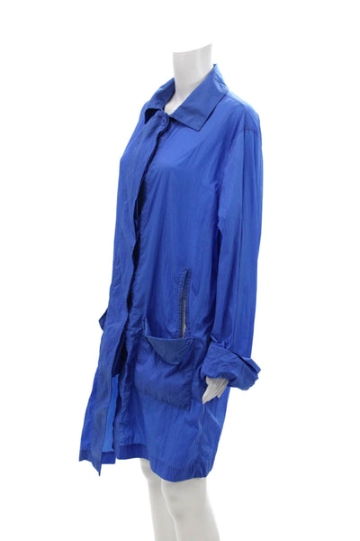 Artica-arbox Womens Collared Long Sleeve Buttoned Jacket Blue Size S