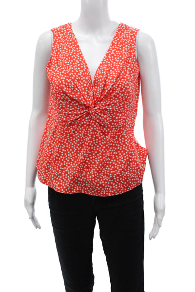 Rebecca Taylor Womens Floral Print Sleeveless Malia Blouse Top Red Size 10