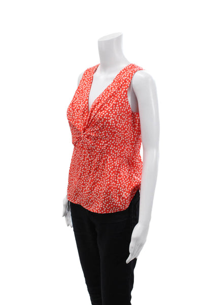 Rebecca Taylor Womens Floral Print Sleeveless Malia Blouse Top Red Size 10