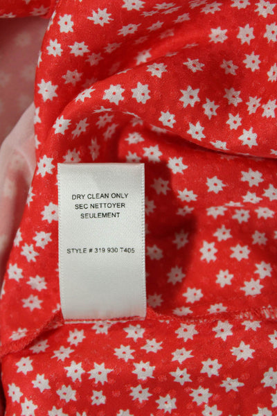 Rebecca Taylor Womens Floral Print Sleeveless Malia Blouse Top Red Size 10