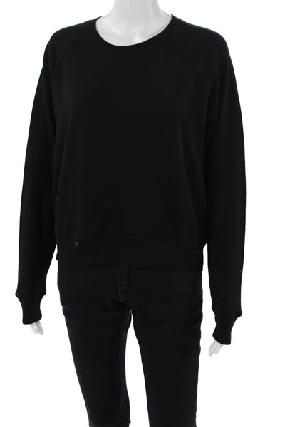 Myles Price Womens Minilux Raglan Long Sleeve Crew Neck Sweatshirt Black Size 1