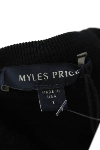 Myles Price Womens Minilux Raglan Long Sleeve Crew Neck Sweatshirt Black Size 1