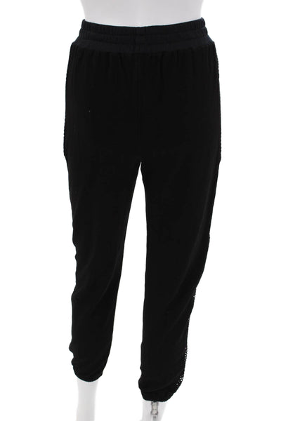 Red Haute Womens Stretch Perforated Cuffed Skinny Sweatpants Solid Black Size XS