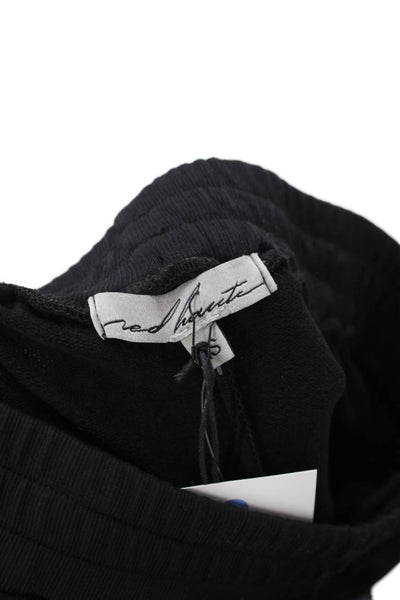 Red Haute Womens Stretch Perforated Cuffed Skinny Sweatpants Solid Black Size XS
