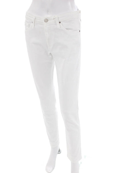AG Adriano Goldschmied Womens Cotton Prima Cigarette Leg Jeans White Size 26