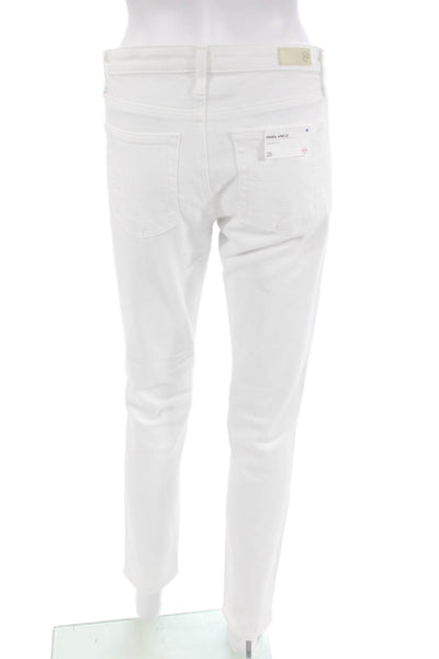 AG Adriano Goldschmied Womens Cotton Prima Cigarette Leg Jeans White Size 26