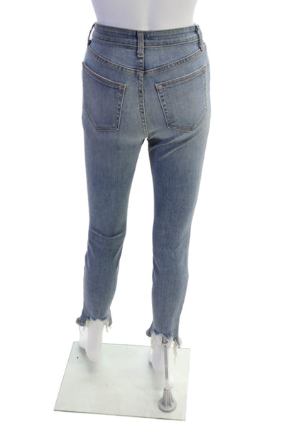 L Agence Womens High Rise Distressed High Line Skinny Jeans Blue Denim Size 23