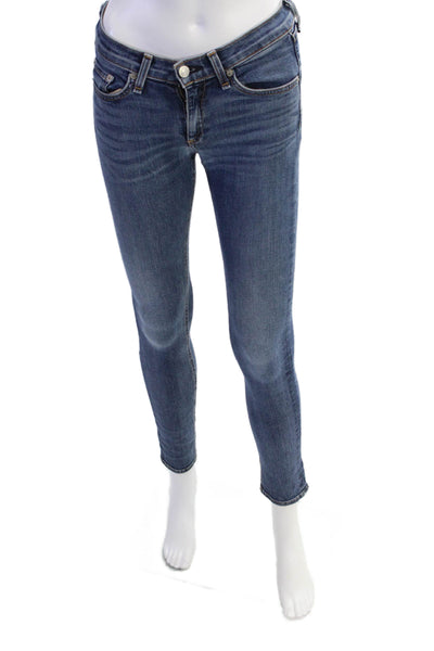 Rag & Bone Jean For Intermix Womens High Rise Medium Wash Skinny Jeans Blue 25
