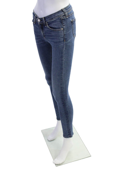 Rag & Bone Jean For Intermix Womens High Rise Medium Wash Skinny Jeans Blue 25