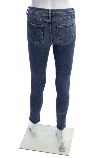 Rag & Bone Jean For Intermix Womens High Rise Medium Wash Skinny Jeans Blue 25