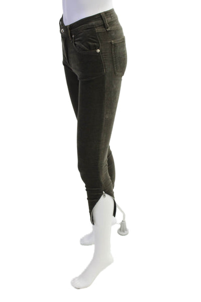 Rag & Bone Jean Womens Zipper Fly High Rise Velvet Skinny Jeans Brown Size 23