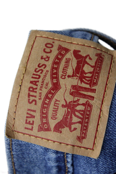 Levis Womens Button Fly High Rise Medium Wash Wedgie Straight Jeans Blue Size 24