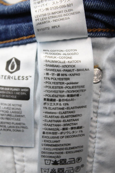 Levis Womens Button Fly High Rise Medium Wash Wedgie Straight Jeans Blue Size 24