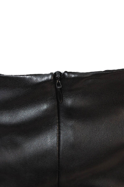 MNG Womens Back Zip Gathered Mini Faux Leather Skirt Black Size 2XS