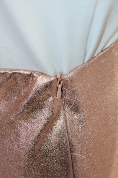 Zara Trafaluc Womens Side Zip Metallic Mini Faux Leather A Line Skirt Pink XS