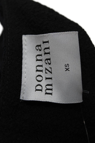 Donna Mizani Womens Back Zip Ruched Ruffled Pencil Skirt Black Size Extra Small