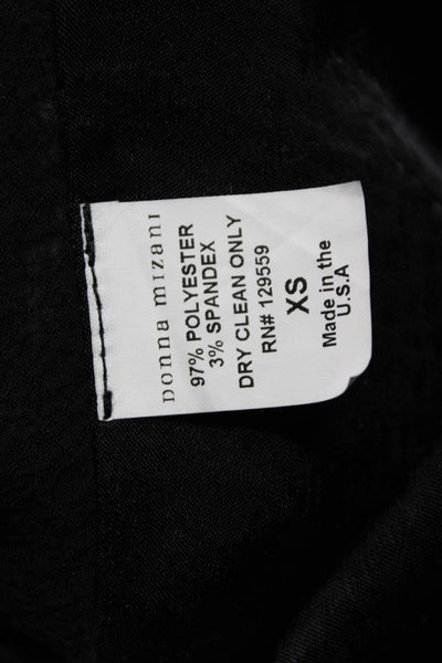 Donna Mizani Womens Back Zip Ruched Ruffled Pencil Skirt Black Size Extra Small