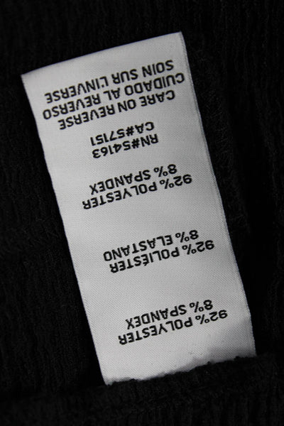 Calvin Klein Womens High Rise Drawstring Straight Leg Pants Black Size Large