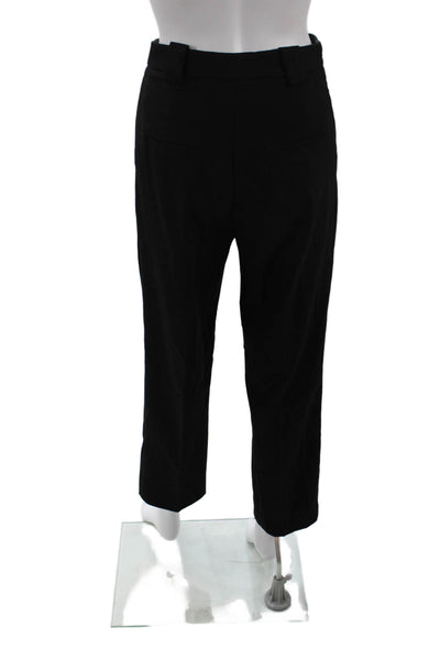 MNG Womens High-Waisted Pleated Straight Dress Pants Solid Black Size 2