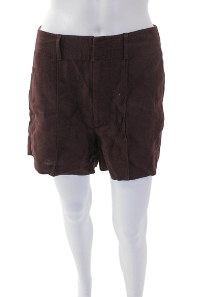 Madewell Womens Cotton Zip Lined Pleated Casual Shorts Brown Size 0