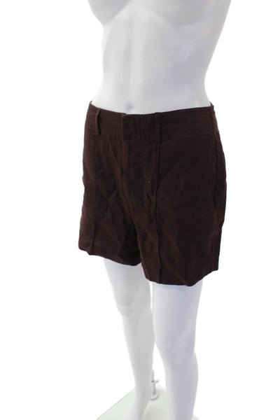 Madewell Womens Cotton Zip Lined Pleated Casual Shorts Brown Size 0