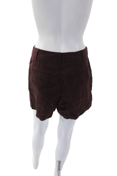 Madewell Womens Cotton Zip Lined Pleated Casual Shorts Brown Size 0