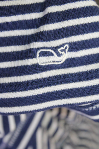 Vineyard Vines Womens Striped Long Sleeves Shirt Navy Blue White Size Small