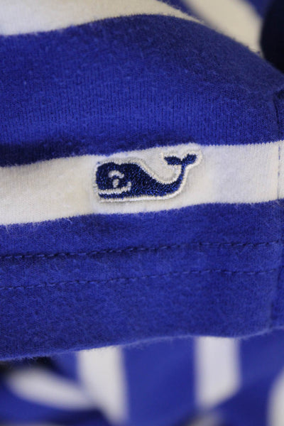Vineyard Vines Womens Striped Crew Neck Shirt Blue White Cotton Size Extra Small