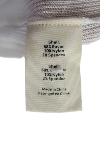 L Agence Womens Cotton Long Sleeve V-neck Button Knit Top White Size XS