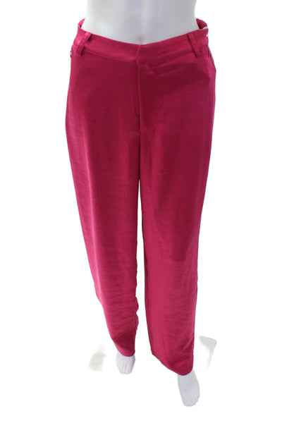 Good American Womens Washed Satin Pants - love potion007 Size 2