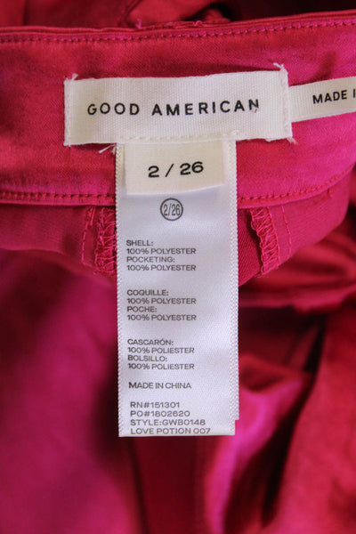 Good American Womens Washed Satin Pants - love potion007 Size 2